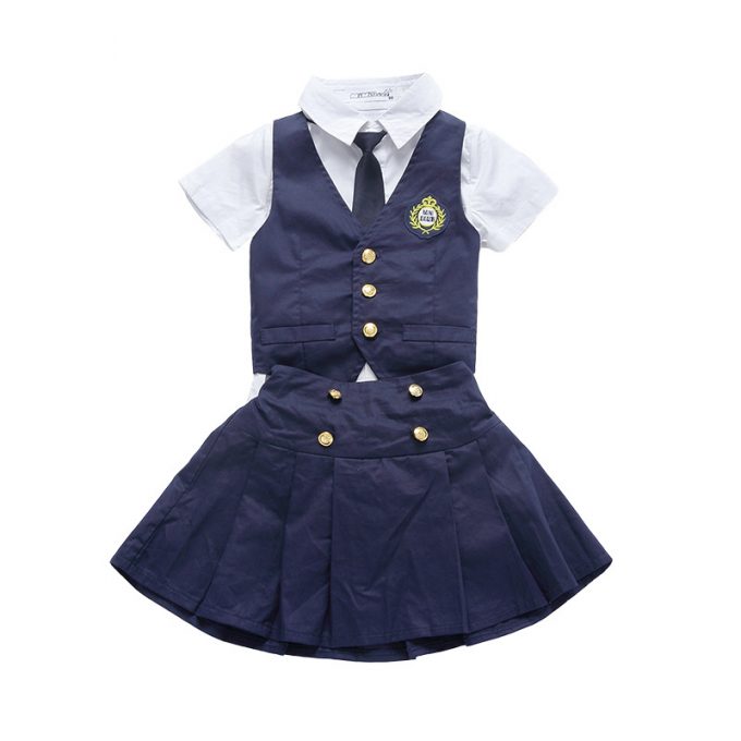 Children Navy Blue Cotton Japanese Student School Uniforms Set Suit for ...