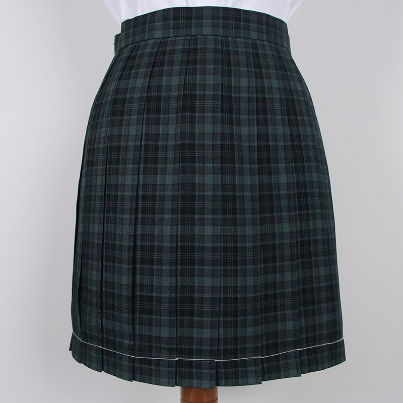 [Seaweed] Girl's Summer High Waist Pleated Skirts Plaid Skirts Women Elegant JK Uniforms Girl School Dress Student Cloths Image