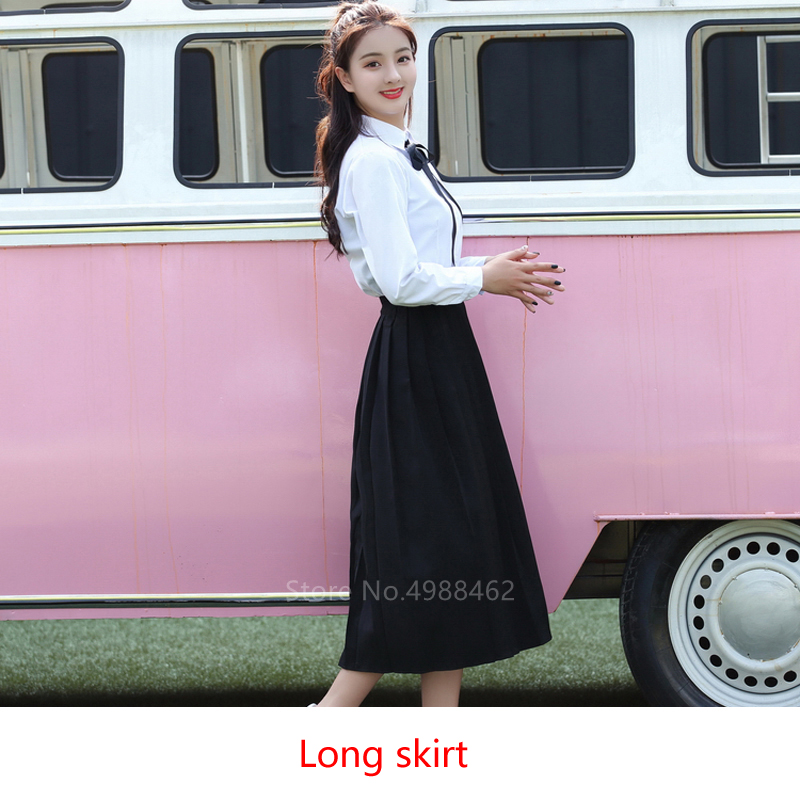 Japanese Style Anime College School Uniform Korea Girl Women's Skirt Studen Dress Sexy JK Pleated Shirt Fashion Cosplay Costume Image