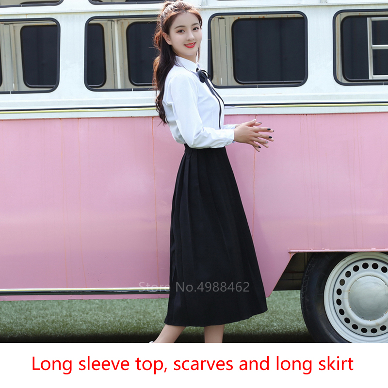 Japanese Style Anime College School Uniform Korea Girl Women's Skirt Studen Dress Sexy JK Pleated Shirt Fashion Cosplay Costume Image