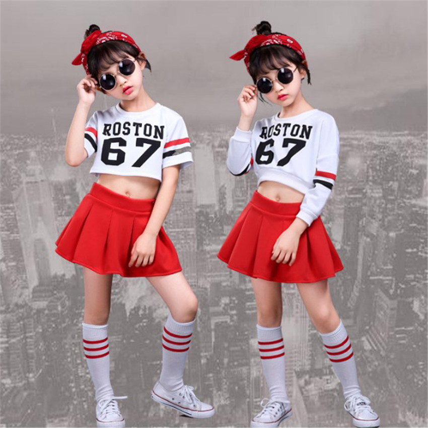 Kids Cheerleader Dance Costume School Uniform Gymnastics Skirt for Girls Boy Children Jazz Stage Performance 110-160cm Clothing Image