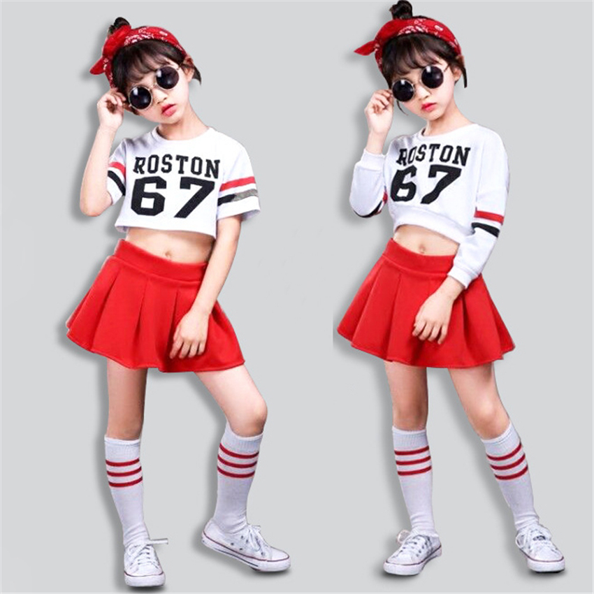 Kids Cheerleader Dance Costume School Uniform Gymnastics Skirt for Girls Boy Children Jazz Stage Performance 110-160cm Clothing Image