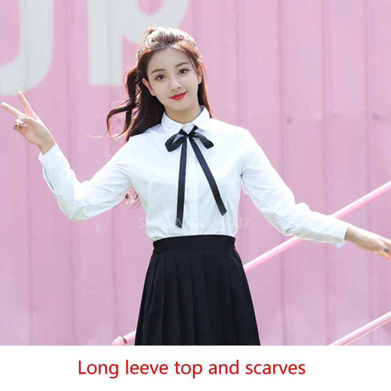 Japanese Style Anime College School Uniform Korea Girl Women's Skirt Studen Dress Sexy JK Pleated Shirt Fashion Cosplay Costume Image