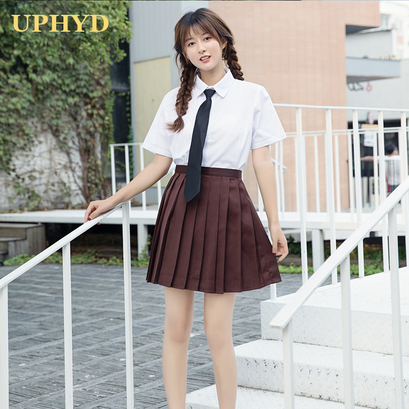 Uphyd School Girl Uniform S 2xl Korea Girls Anime Cosplay Sailor Uniforms Shirt And Skirt With