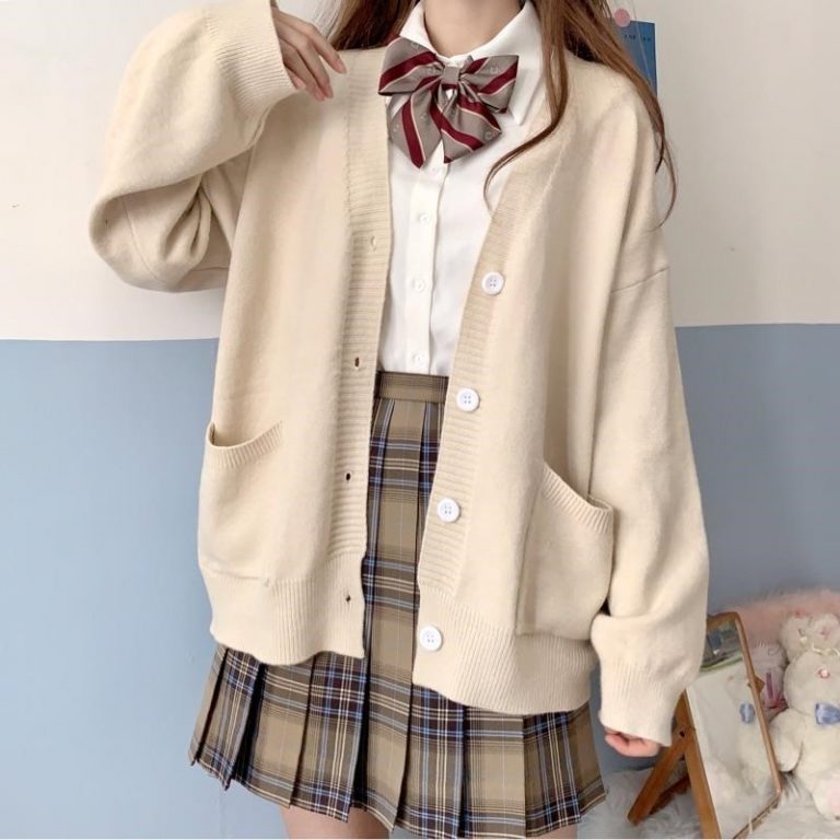 School Girl Uniform JK Cardigan Loose JK Sweater Coat Japanese School ...