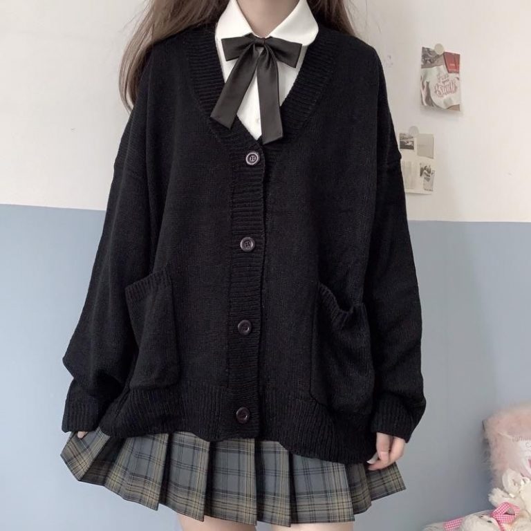 School Girl Uniform JK Cardigan Loose JK Sweater Coat Japanese School ...