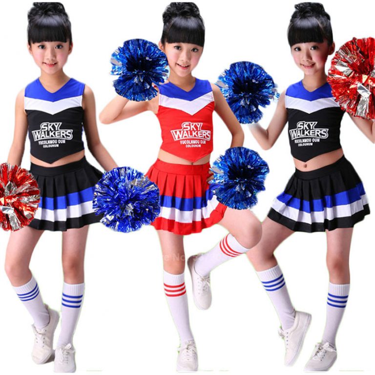 Sleeveless Vest+pleated Skirt 2PCs Cheerleader Costumes for Kids Girls ...