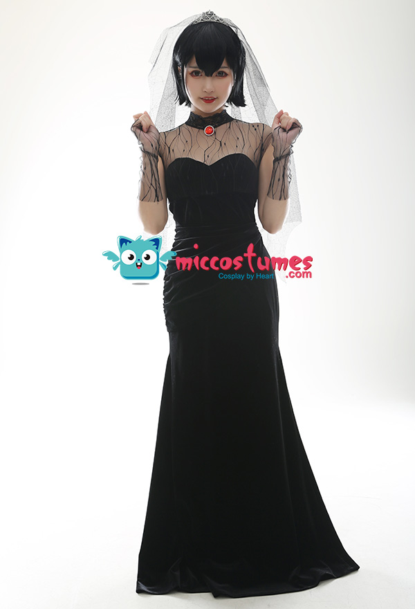 hotel-transylvania-2-mavis-dracula-black-wedding-dress-velvet-bridal-gown-cosplay-costume-with