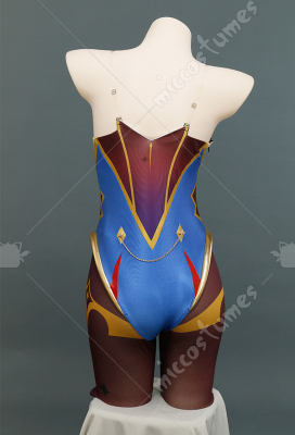 US$ 91.99 - Genshin Impact Mona Purple and Black Leotard Bodysuit Cosplay  Costume 