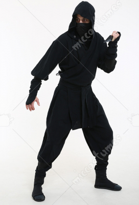 Japanese Ninja Bushido Cosplay Costume for Adults with Hood and socks